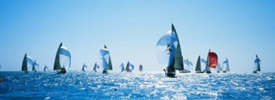 Sailboat Race Key West Florida USA Canvas Art - Panoramic Images (36 x 13)