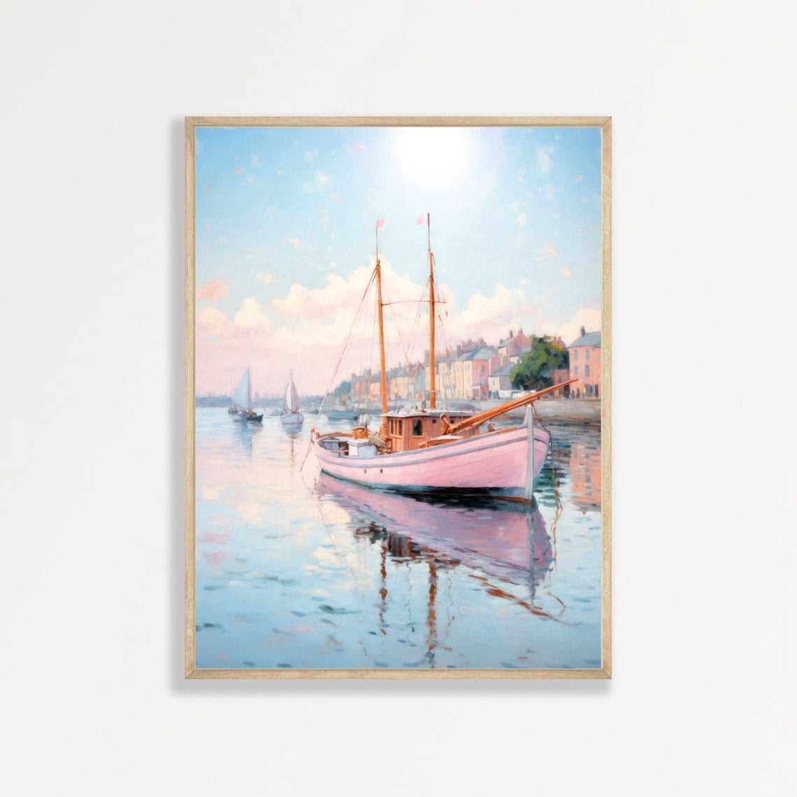 Sailboat Retro Nautical Coastal Wall Art, Coastal Living Room And ...
