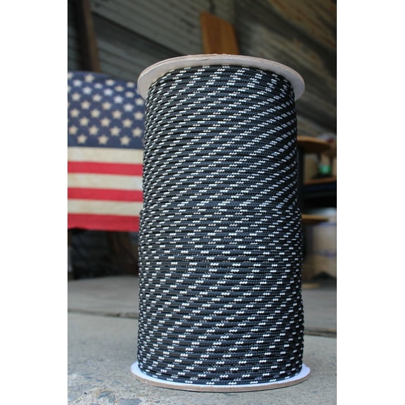Sailboat Rigging Rope 3/16" x 150' Black/White Double Braided Sheet Halyard Line