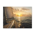 thumbnail image 1 of Sailboat Sailing In Mediterranean Sea At Sunset Ocean Canvas Wall Art for Home Decor Ready-to-Hang, 1 of 18