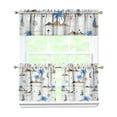 thumbnail image 1 of Sailboat Shoreline Scenery Kitchen Curtains 3 Piece Set 27.5x24 Inch, Polyester Valance and Tiers with Hawaiian Coastal Art Print for Island Beach Decor, 1 of 6