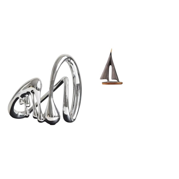 Sailboat Statue Abstract Art Resin Sculpture Creative Shape for Office Bookshelf and Coffee Table Decor