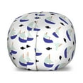 thumbnail image 1 of Sailboat Storage Toy Bag Chair, Minimalist Curvy Design of Sailboats and Black Molly Fishes, Stuffed Animal Organizer Washable Bag, Small Size, Violet Blue Pale Blue, by Ambesonne, 1 of 3