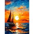 thumbnail image 1 of Sailboat and Sunset 5D Diamond Art DIY Paint with Full Drill Round Diamond Gems Painting by Number Kits for Adults Art Craft Home Wall Decor 15.8x19.8inch, 1 of 8