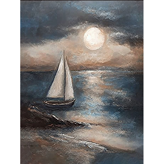 Sailboat Sunset Canvas Wall ArtSuitable for Living Room Office Dining Room and Decoration.
