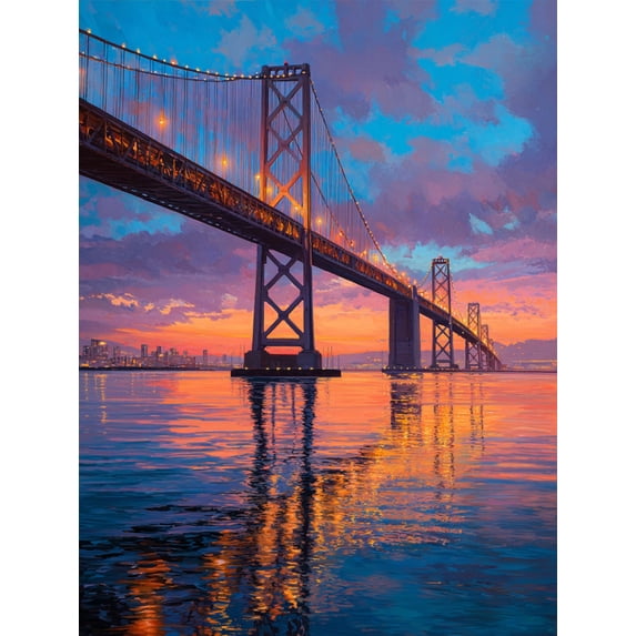 Sailboat Sunset Seascape Canvas Painting, Coastal Scenic Wall Decor for Full Home & Hotel Interior
