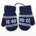 thumbnail image 1 of Sailboat Warm Knit Gloves Soft Stretch Mittens Cute Snowflake Thick Mittens Winter for Boy Girl Cold Weather Navy One Size, 1 of 4
