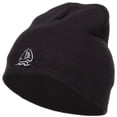 thumbnail image 1 of Sailboat Wave Embroidered Short Beanie - Black OSFM, 1 of 5