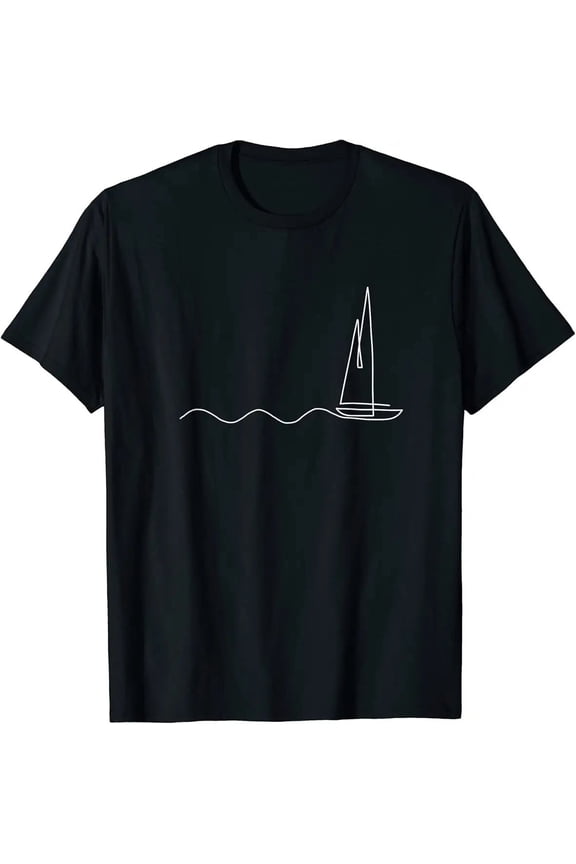 Sailboat White Sailing Maritime Sailor Skipper Captain Graphic Unisex T-Shirt, S - 5XL
