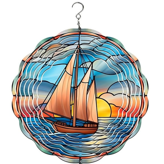 Sailboat Wind Spinner, Garden Dcor, Yard Dcor, Porch Decor