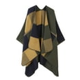 thumbnail image 1 of Sailboat Women Shawl Wrap Poncho Cape Oversized Cardigan Open Front Coat Warm Scarf for Fall Winter Army Green One Size, 1 of 3