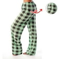 thumbnail image 1 of Cyglowse Womens Christmas Plaid Pajama Pants Gingham Wide Leg Matching Pj Pants Checkered Low Rise Drawstring Lounge Bottoms Green XL, 1 of 6