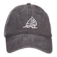 thumbnail image 1 of Sailboat and Wave Embroidered Pigment Dyed Cap - Black OSFM, 1 of 5
