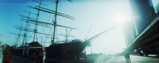 Sailboat at the port South Street Seaport Manhattan New York City New York State USA Canvas Art - Panoramic Images (30 x 12)