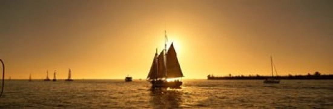 Sailboat in Key West Florida Canvas Art - Panoramic Images (37 x 12)