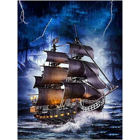 Sailboat in Storm | Paint By Numbers