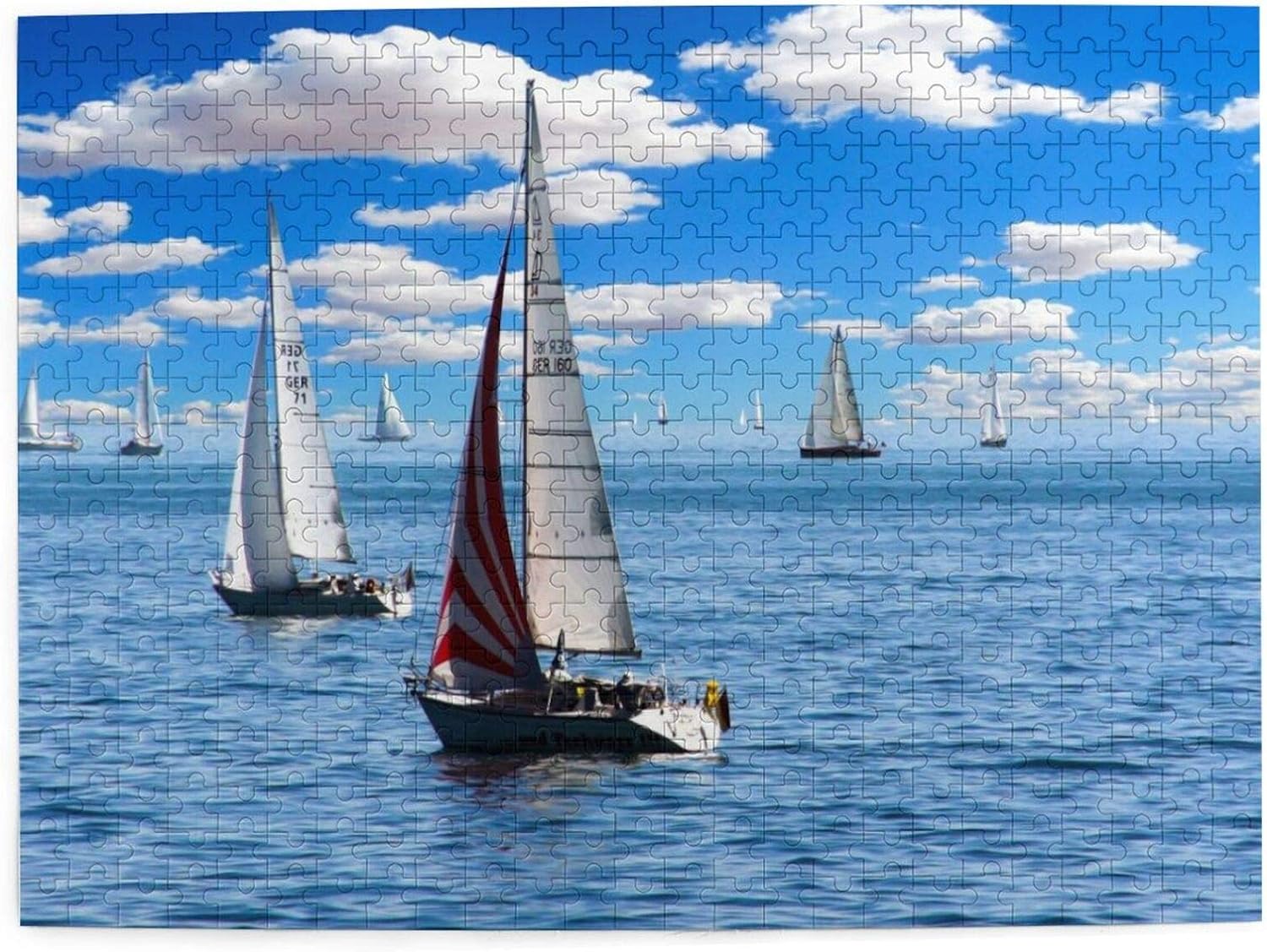 500 Piece Sailboat Ocean Jigsaw Puzzle For Adults & Teens - 20.4x15 Inch Wooden Art Poster - View #5