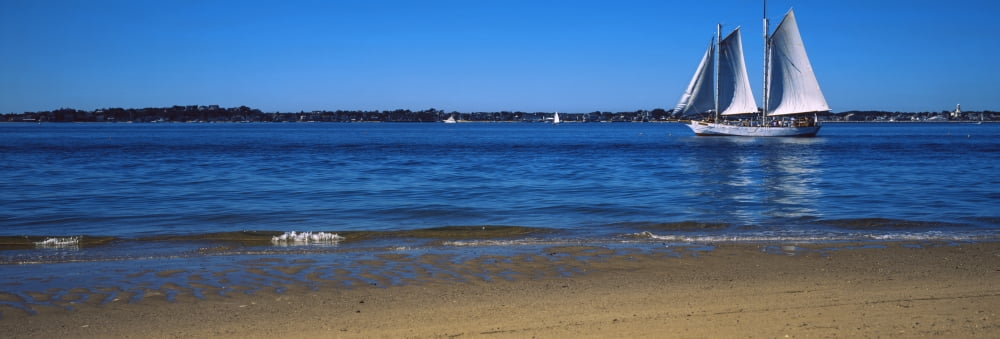 Sailboat in ocean Provincetown Cape Cod Barnstable County Massachusetts USA Canvas Art - Panoramic Images (12 x 36)