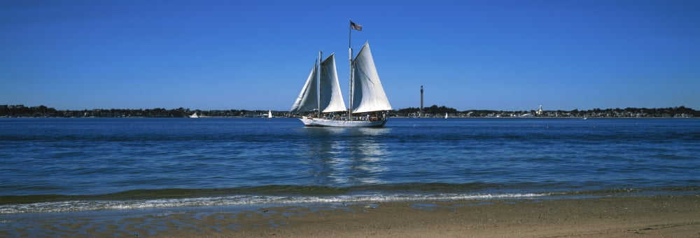 Sailboat in ocean Provincetown Cape Cod Barnstable County Massachusetts USA Canvas Art - Panoramic Images (6 x 18)