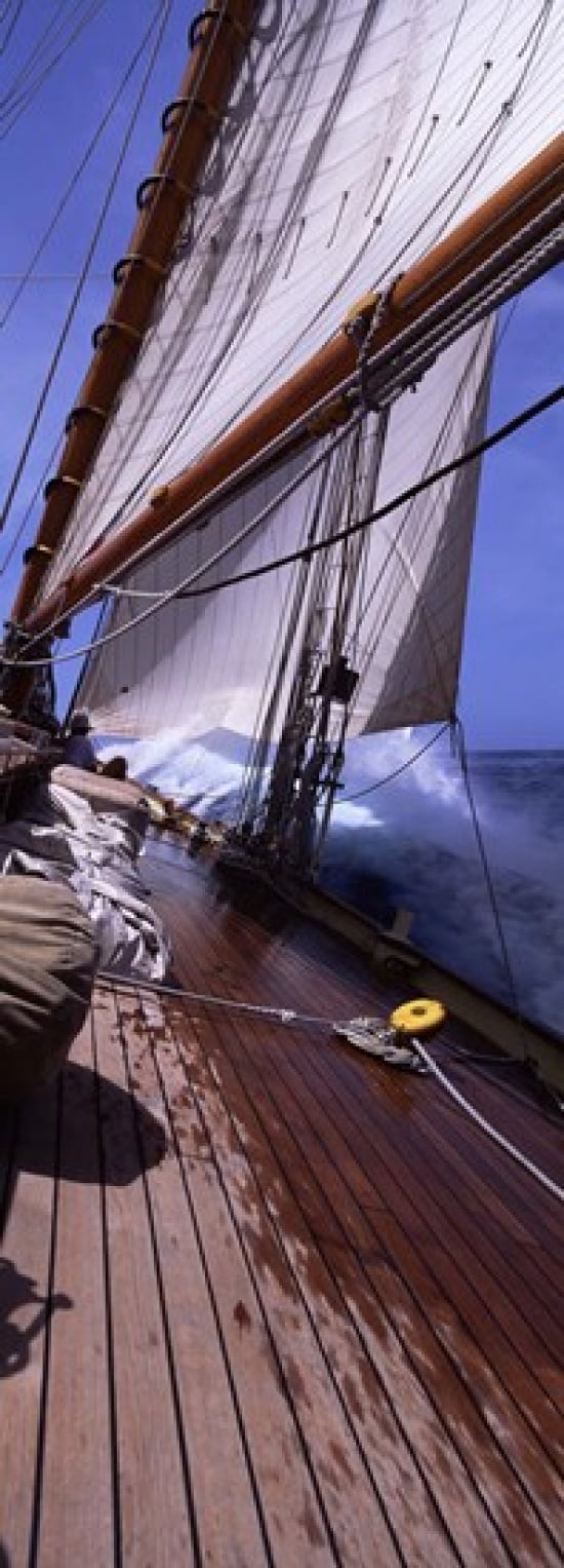 Sailboat in the sea Antigua Antigua and Barbuda Canvas Art - Panoramic Images (18 x 7)