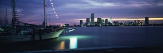Sailboat in the sea Miami Miami-Dade County Florida USA Canvas Art - Panoramic Images (36 x 12)