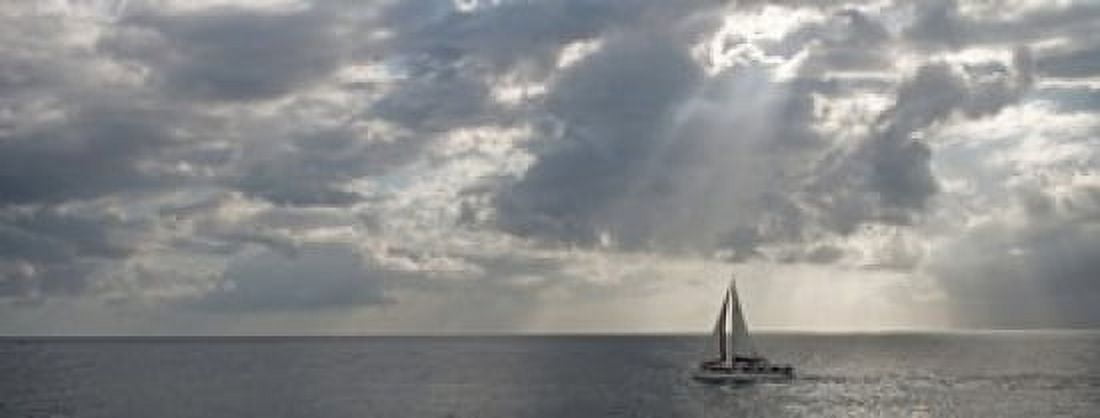 Sailboat in the sea Negril Jamaica Canvas Art - Panoramic Images (30 x 12)