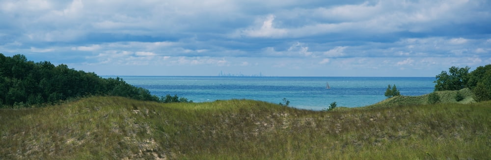 Sailboat in water Indiana Dunes State Park Chesterton Indiana USA Canvas Art - Panoramic Images (27 x 9)