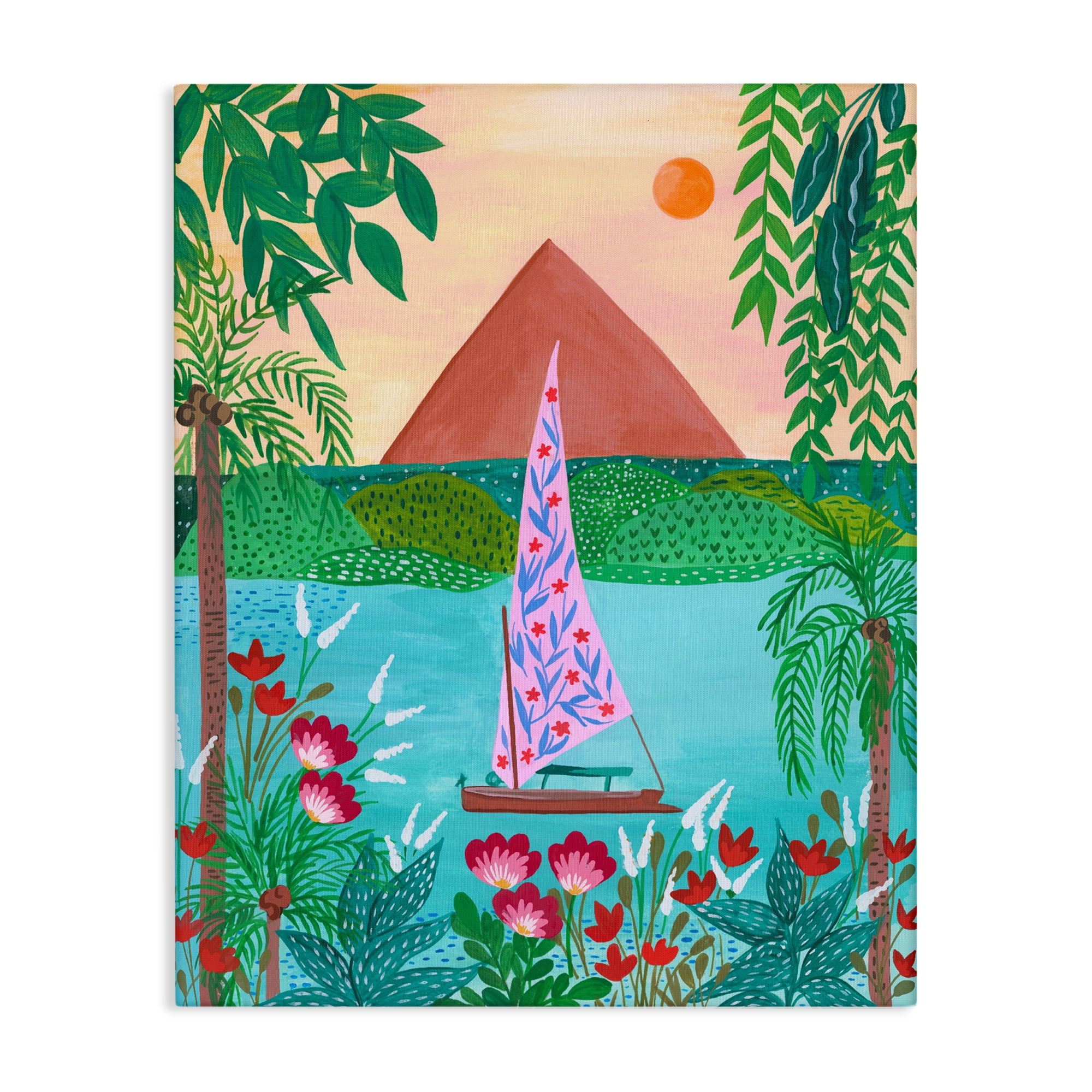Sailboat on Egypt Nile Canvas Wall Art, design by Nabeela Rumi