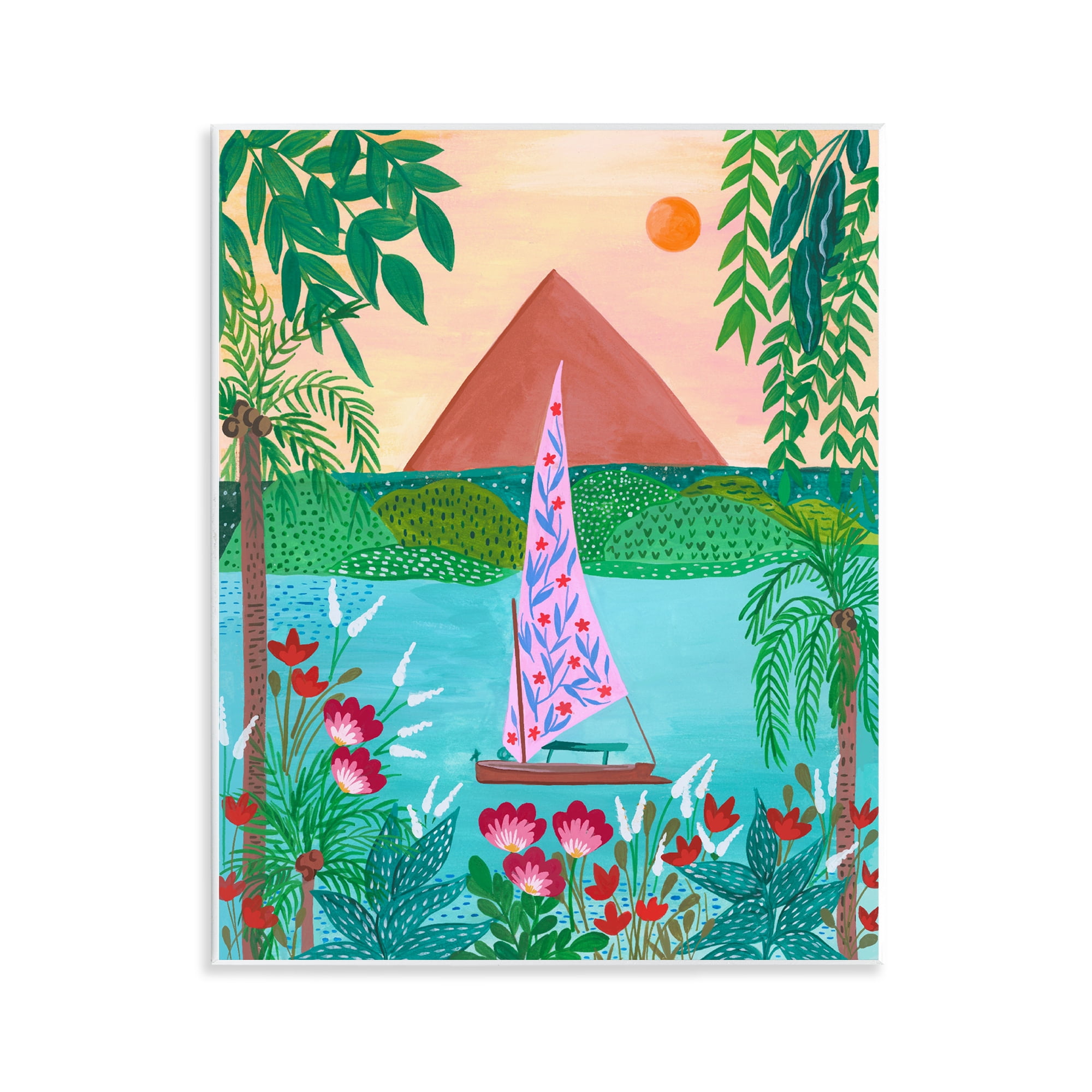 Sailboat on Egypt Nile Wall Plaque Art, design by Nabeela Rumi