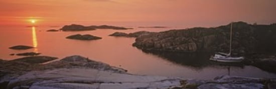 Sailboat on the coast Lilla Nassa Stockholm Archipelago Sweden Canvas Art - Panoramic Images (36 x 12)