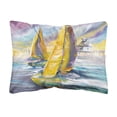 thumbnail image 1 of Sailboat with Middle Bay Lighthouse Canvas Fabric Decorative Pillow, 1 of 3