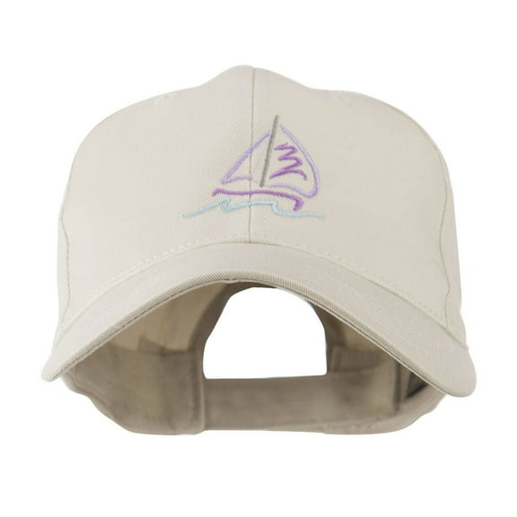 Sailboat with Wave Logo Embroidered Cap - Stone OSFM
