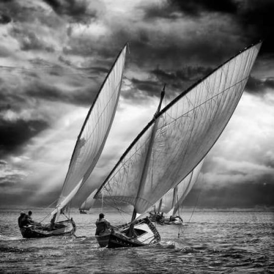 Sailboats And Light Canvas Art - Angel Villalba (24 x 24)