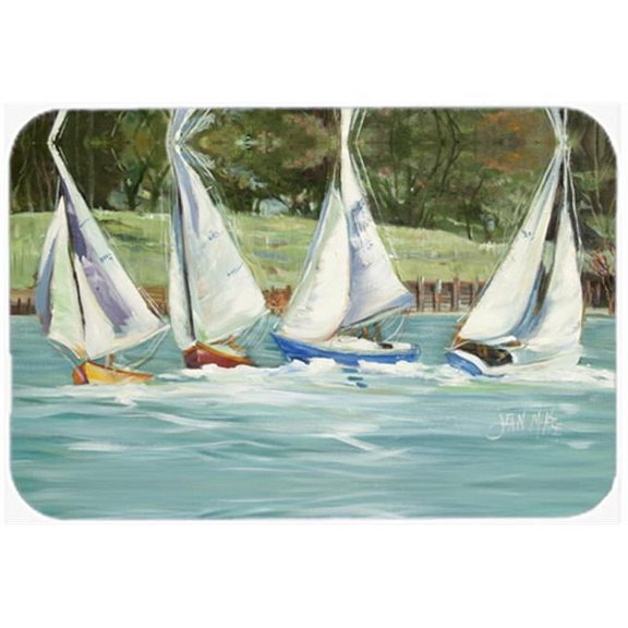 Sailboats On The Bay Glass Cutting Board- Large