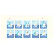 Sailboats POSTCARD RATE USPS Forever Postage Stamps Strip of 10 US Postal First Class Water Ocean Outdoor Lake Summer Sailing Wedding Celebration Anniversary 10 Stamps