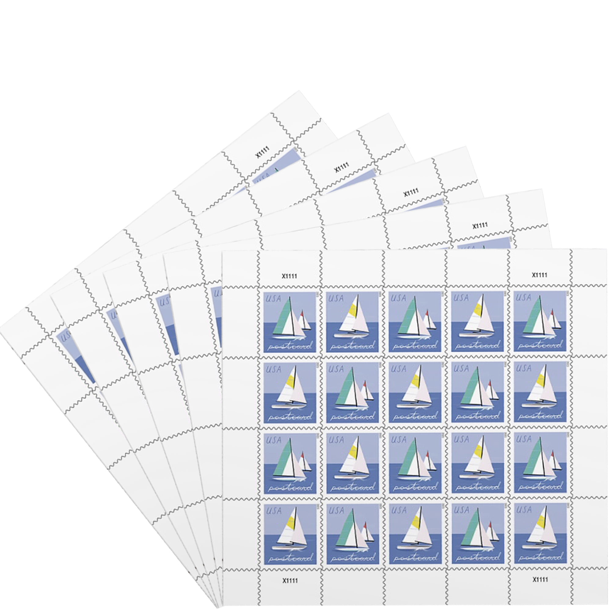 USPS Sailboats Postage Stamps, 5 Sheets of 20, First Class, Summer