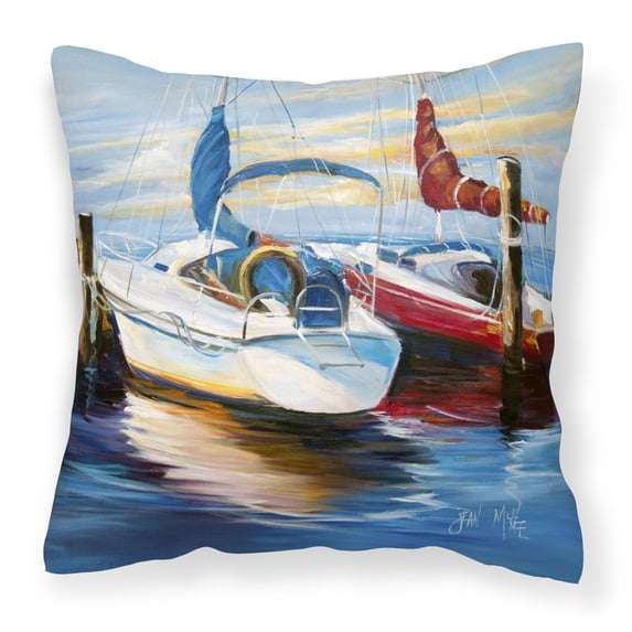 Sailboats Painting Fabric Decorative Pillow