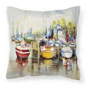 Sailboats Painting Fabric Decorative Pillow