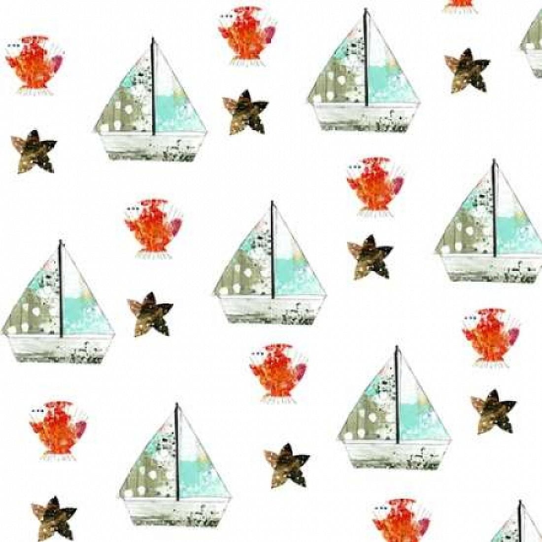 Sailboats Pattern Canvas Art - Sarah Ogren (24 x 24)