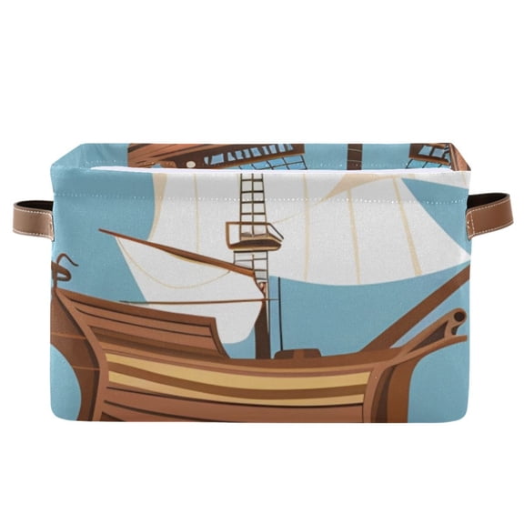 Sailboats Sea Storage Bins Baskets With Handles Storage Box Clothes Organizer Organization Toys