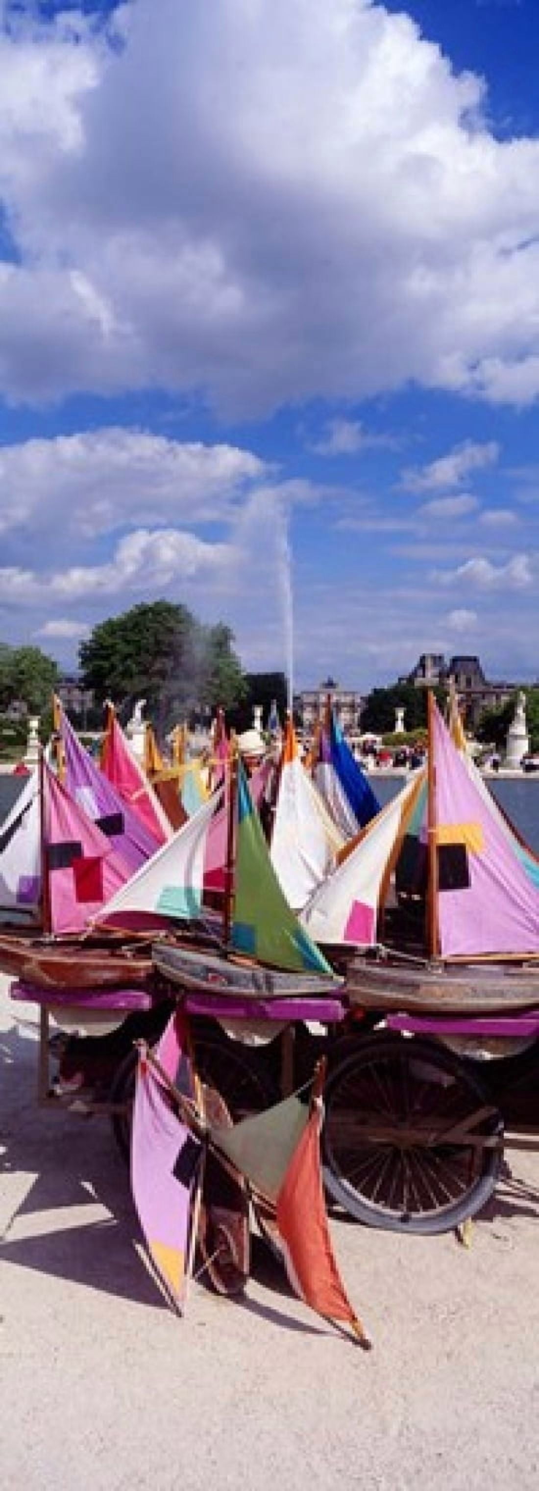 Sailboats Tuilleries Paris France Canvas Art - Panoramic Images (36 x 13)