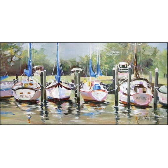 Sailboats Winward Indoor & Outdoor Runner Mat- - 28 x 58 in.