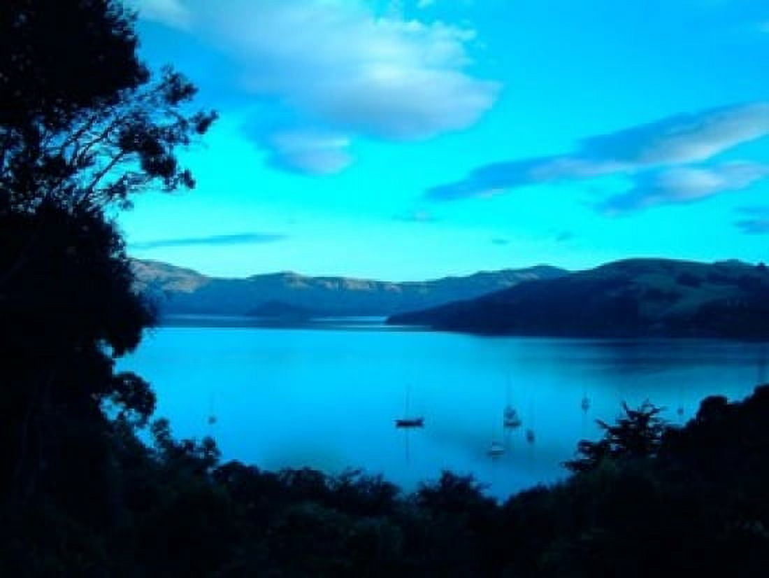 Sailboats at Anchor Akaroa Peninsula New Zealand Canvas Art - William Sutton DanitaDelimont (24 x 18)