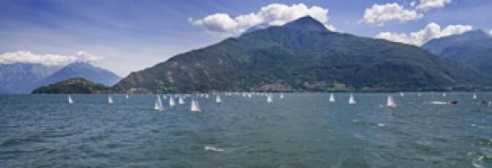 Sailboats in the lake Lake Como Como Lombardy Italy Canvas Art - Panoramic Images (36 x 13)