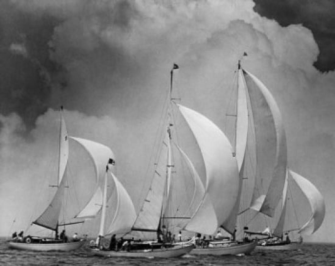 Sailboats in the sea Canvas Art - (24 x 36)