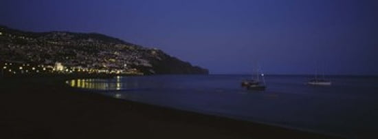 Sailboats in the sea Funchal Madeira Portugal Canvas Art - Panoramic Images (36 x 13)