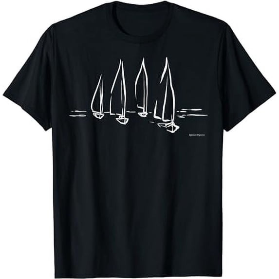 Sailboats on Open Water Nautical Theme Sailing Boating T-Shirt