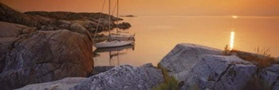 Sailboats on the coast Lilla Nassa Stockholm Archipelago Sweden Canvas Art - Panoramic Images (36 x 12)