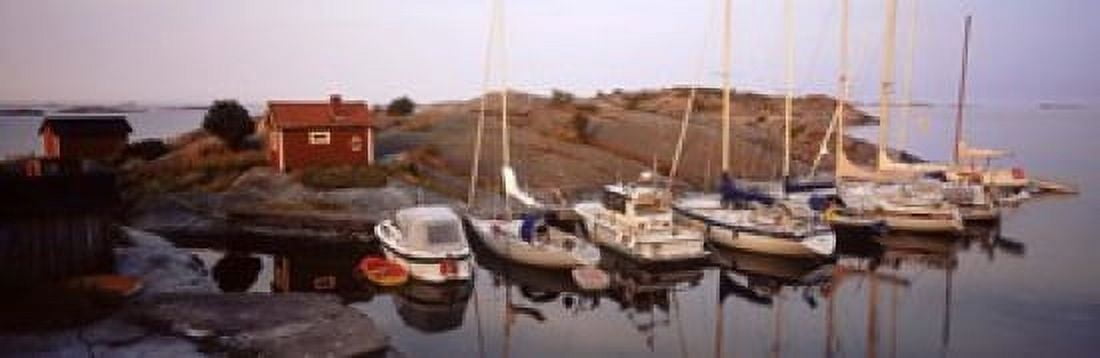 Sailboats on the coast Stora Nassa Stockholm Archipelago Sweden Canvas Art - Panoramic Images (18 x 6)