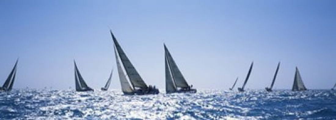 Sailboats racing in the sea Farr 40s race during Key West Race Week Key West Florida 2000 Canvas Art - Panoramic Images (18 x 7)